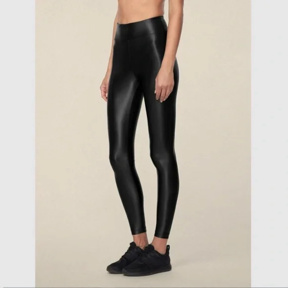 Koral Lustrous High Rise Leggings Black Glossy Workout Leggings Revolve XS - Picture 3 of 3